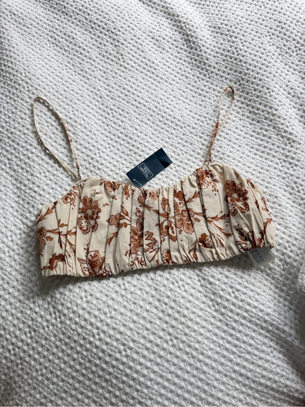 NWT: Abercrombie crop Top with Brown Floral Print